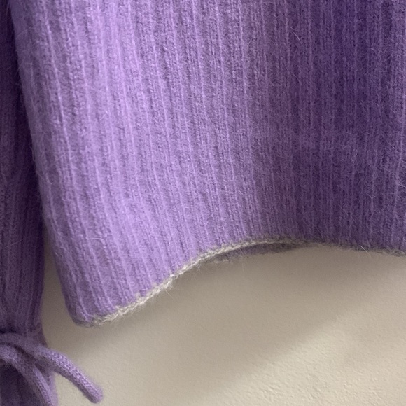 Sydney Easton Purple Lambswool & Angora Cardigan Sweater Pockets Size Small NWT - Picture 7 of 11